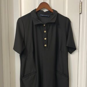 Katherine Way black Polo Shirtdress stretch classic XL like new